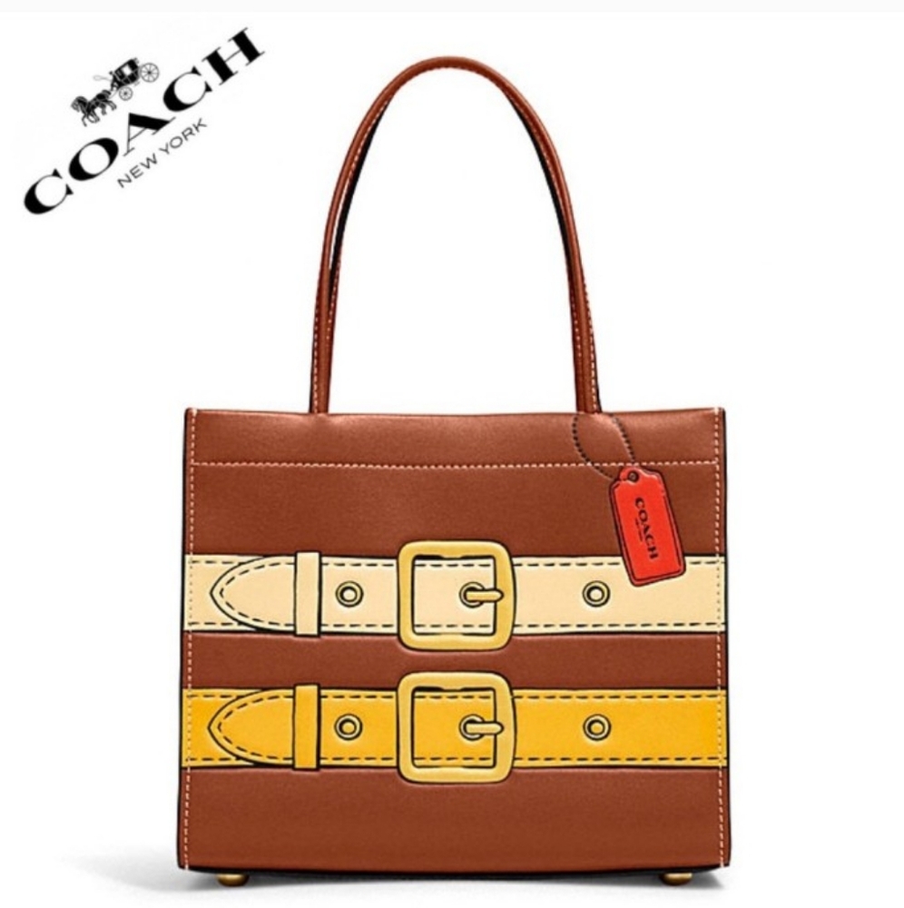 Cashin Carry Bag 22 With Trompe L'oeil Print, Saddle Multi 2022 Runway